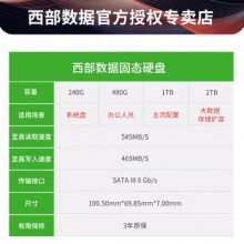 西部数据绿盘固态硬盘480GB（WDS480G3G0A）