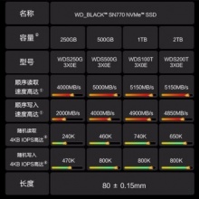 西部数据固态硬盘SN770 500G黑盘