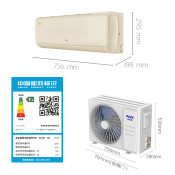 奥克斯(AUX)大1匹新一级能效 变频冷暖 自清洁 壁挂式空调挂机(KFR-26GW/BpR3AQG28(B1))